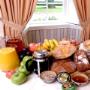 Our Breakfast buffet will start your day in the best possible way. Breakfast is a feast of home-baking and produce fresh from our farm wherever possible. This includes our very own eggs, sausages and bacon.  We serve seasonal ingredients from our garden.  Exquisite honey is produced our own beehives.  High-quality local producers supply the remaining ingredients that make up our breakfast buffet. Cooked breakfasts are served to order from our breakfast menu.