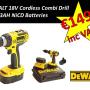 Dewalt 18v Cordless Drill X 2 Ni Cad Batteries