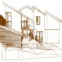 Sketch of timber framed house in Bray