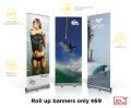 Roll up banner stands
