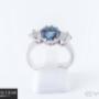 Uploaded by visitor on 05/02/2018 - A diamond and blue sapphire engagement ring.