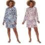 Fleece Nightshirt Cat Print Indigo Sky IN29345