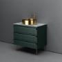 Capri Floor-standing Fluted Vanity With Gold Basin