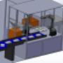 The start of a Robotic cell that we are designing here.
the cell uses two robotic arms and a vision system to fold and pack boxes.