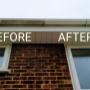 Gutter cleaning - before and after