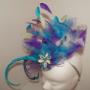 Aqua, purple and ivory ladies fascinator