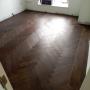 Engineered smoked oak herringbone