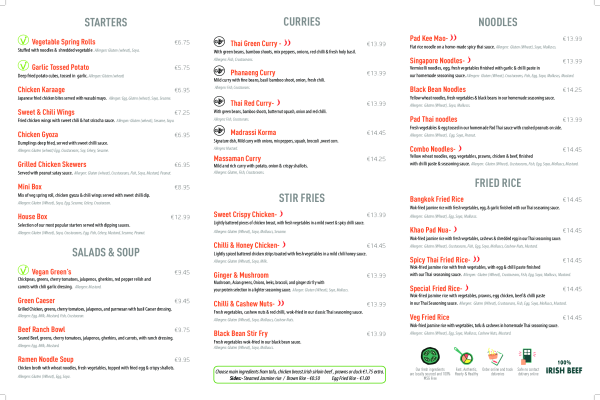 Takeaway Menu