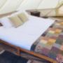 You will be mesmerised by the tranquility and exclusivity of our glamping site, as it hosts only but two rustic bell tents, a BBQ, our provincial stone mermaid bar, and our verdant beer garden.
