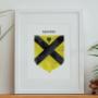 Explore our full collection of Irish family crests and family crests from further afield. Prints are made to order or ready-made and available for immediate dispatch. Each family coat of arms is a unique, personalised print and makes for charming wall art celebrating your family's surname.