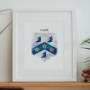 Explore our full collection of Irish family crests and family crests from further afield. Prints are made to order or ready-made and available for immediate dispatch. Each family coat of arms is a unique, personalised print and makes for charming wall art celebrating your family's surname.