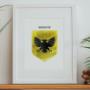 Explore our full collection of Irish family crests and family crests from further afield. Prints are made to order or ready-made and available for immediate dispatch. Each family coat of arms is a unique, personalised print and makes for charming wall art celebrating your family's surname.