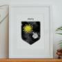 Explore our full collection of Irish family crests and family crests from further afield. Prints are made to order or ready-made and available for immediate dispatch. Each family coat of arms is a unique, personalised print and makes for charming wall art celebrating your family's surname.