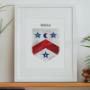 Explore our full collection of Irish family crests and family crests from further afield. Prints are made to order or ready-made and available for immediate dispatch. Each family coat of arms is a unique, personalised print and makes for charming wall art celebrating your family's surname.