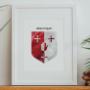 Explore our full collection of Irish family crests and family crests from further afield. Prints are made to order or ready-made and available for immediate dispatch. Each family coat of arms is a unique, personalised print and makes for charming wall art celebrating your family's surname.
