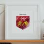 Explore our full collection of Irish family crests and family crests from further afield. Prints are made to order or ready-made and available for immediate dispatch. Each family coat of arms is a unique, personalised print and makes for charming wall art celebrating your family's surname.