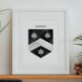 Explore our full collection of Irish family crests and family crests from further afield. Prints are made to order or ready-made and available for immediate dispatch. Each family coat of arms is a unique, personalised print and makes for charming wall art celebrating your family's surname.