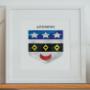 Explore our full collection of Irish family crests and family crests from further afield. Prints are made to order or ready-made and available for immediate dispatch. Each family coat of arms is a unique, personalised print and makes for charming wall art celebrating your family's surname.