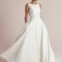 Justin Alexander Mikado Ball Gown with Sabrina Neckline and Beaded Back STYLE Camryn
