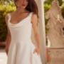 Justin Alexander Wedding Dress with Crepe Bodice and Satin Skirt