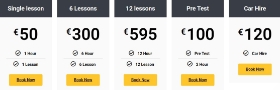 driving lesson pricing