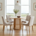 Tovo Extendable Round Dining Table Laminated 100-140cm