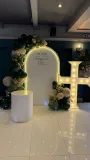 led balloon backdrop with led cross
