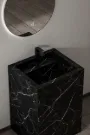 Black Marble Pedestal vanity